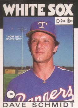1986 O-Pee-Chee Baseball Cards 079      Dave Schmidt#{Now with White Sox